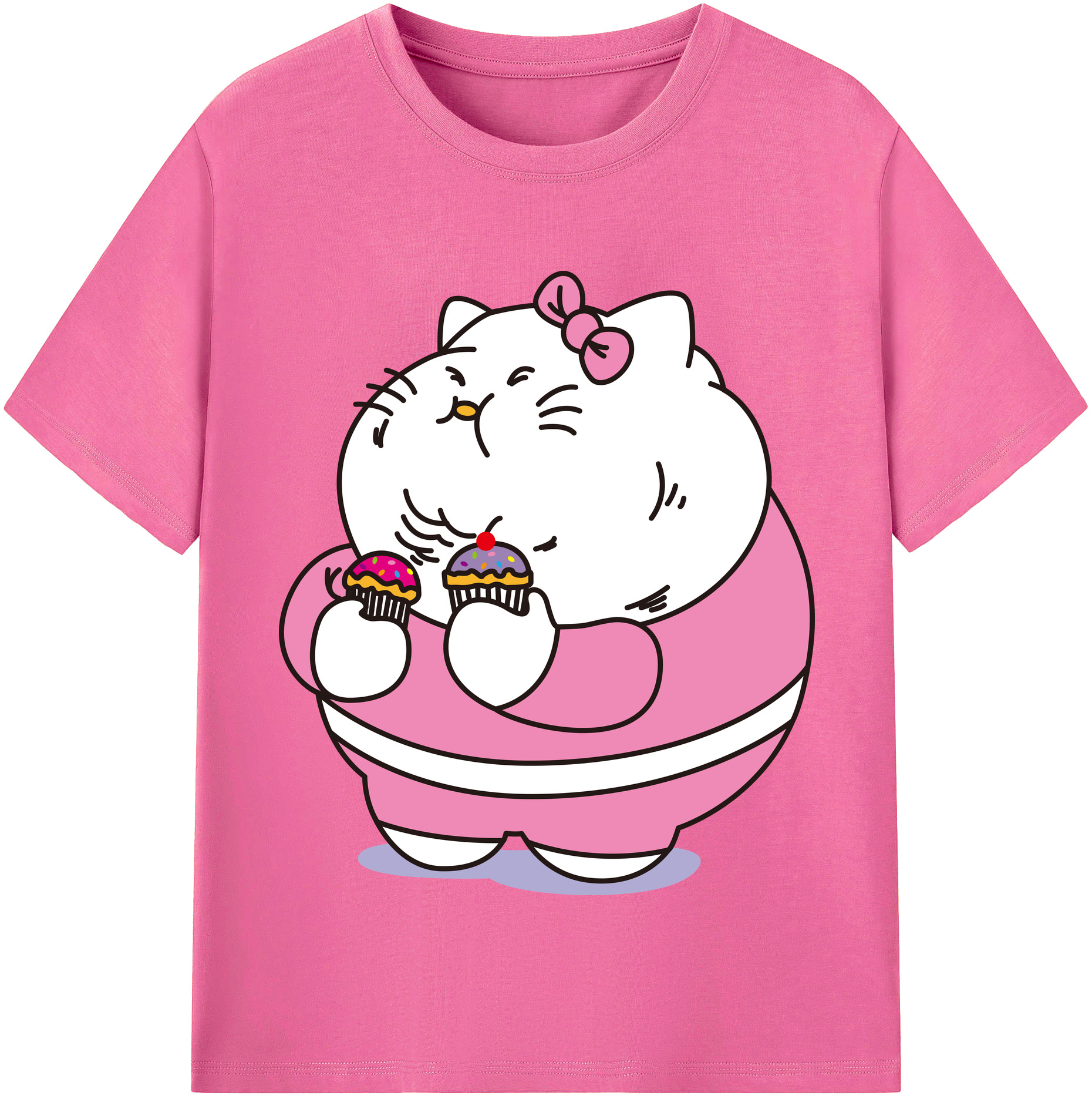 （画像用） Hello Kitty ハローキティ レディースカジュアルプリントTシャツ（綿100％）